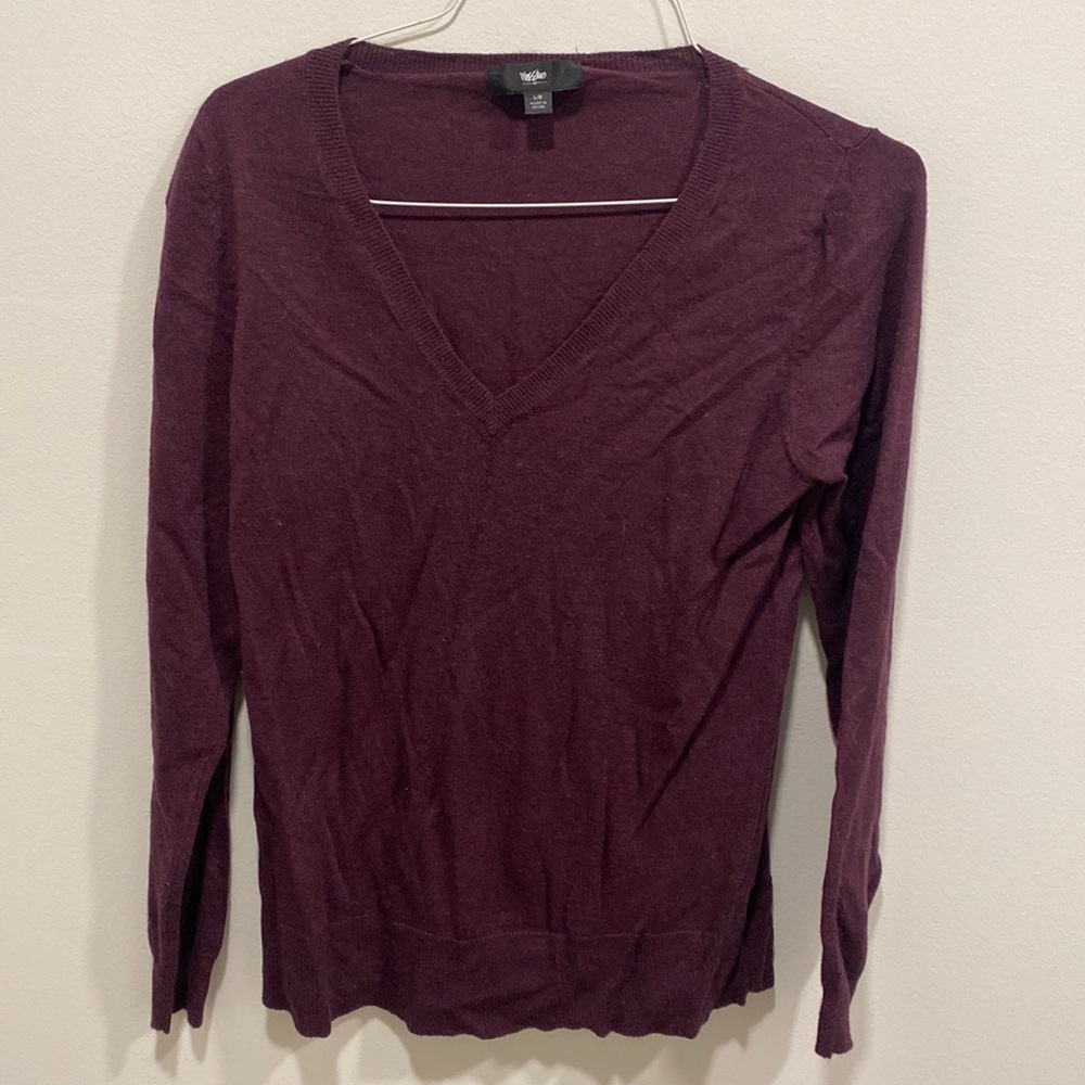 Mossimo Large V-Neck Sweater in Eggplant